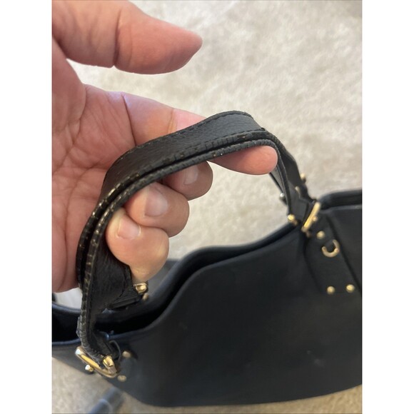 Prada Black Leather Shoulder Bag with Gold Accents - Picture 15 of 16